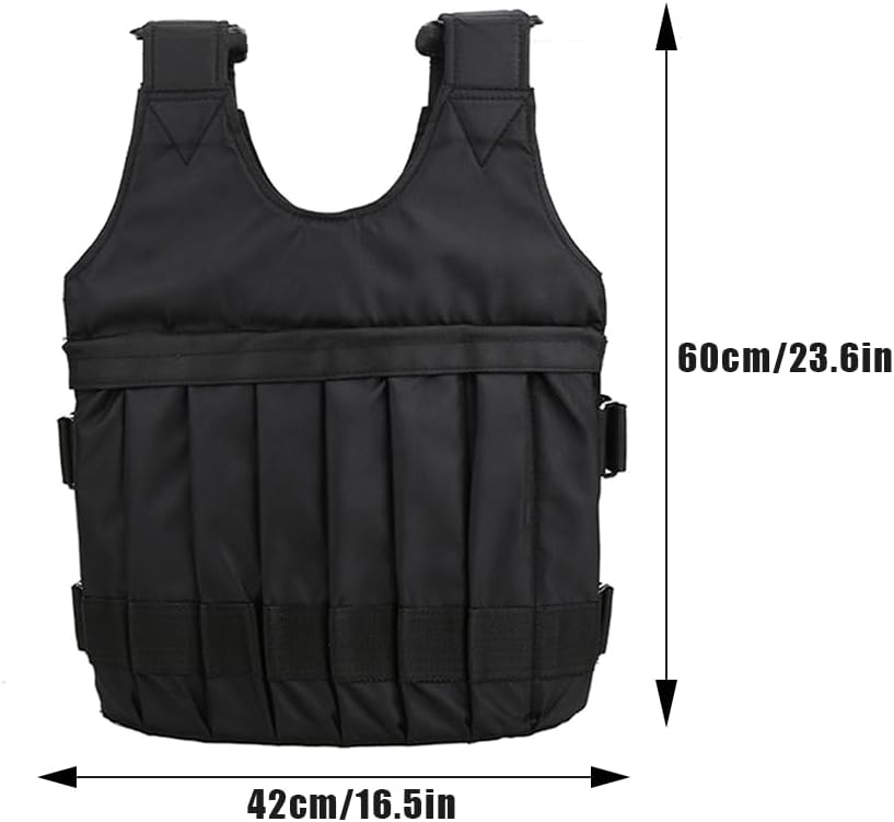 Tiiyee Gewichtsweste, 20 kg, voll verstellbare Gewichtsweste, Trainingsgerät, Heimkrafttraining für