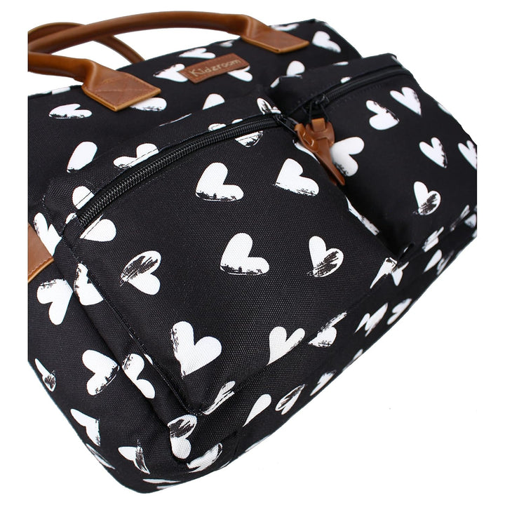 Kidzroom 030-8303-2 Wickeltasche Herzen, schwarz 27*38*16cm Herzen, 27*38*16cm Herzen