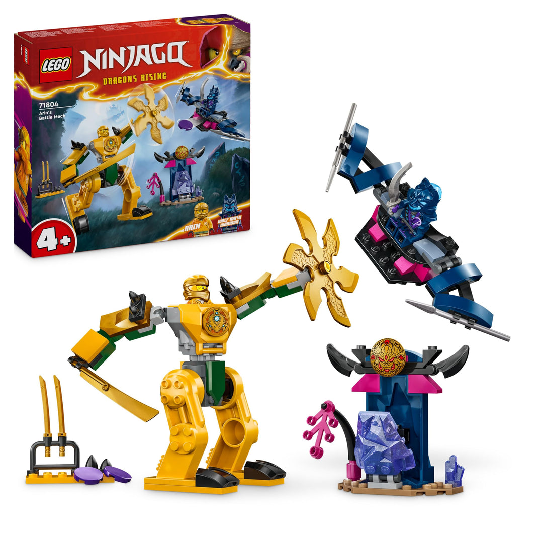 LEGO NINJAGO Arins Battle Mech, Ninja-Spielzeug für Kinder ab 4 Jahre mit Figuren inkl. Arin mit Min