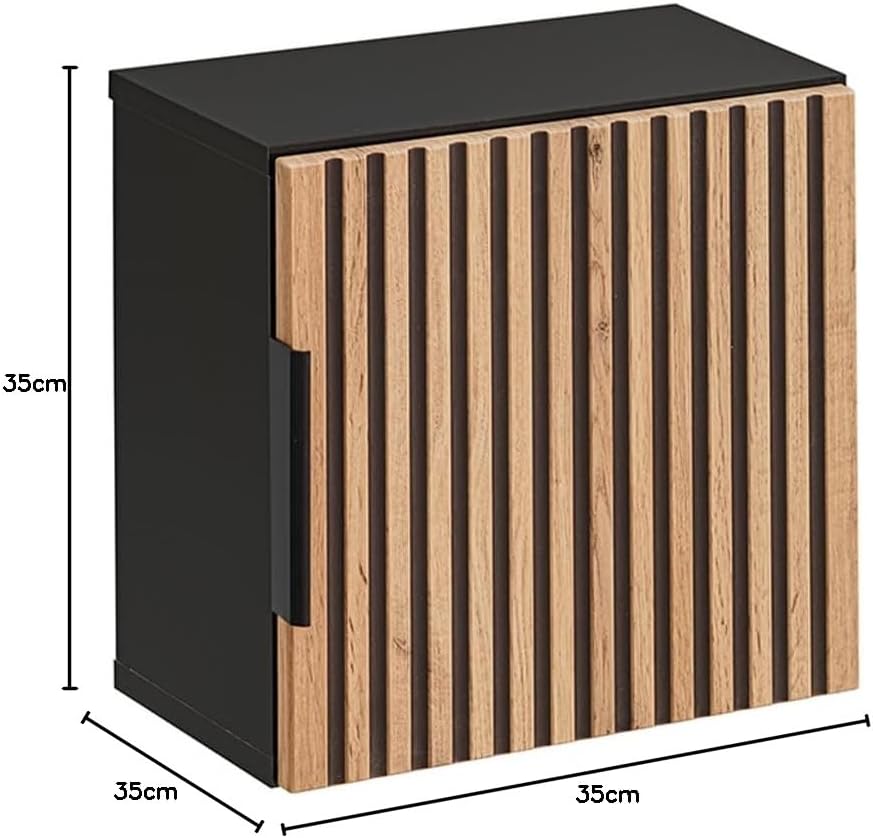 Lomadox Badezimmer Hängeschrank 35x35 cm Wandschrank Badschrank 1 Tür quadratisch Würfel anthrazit m