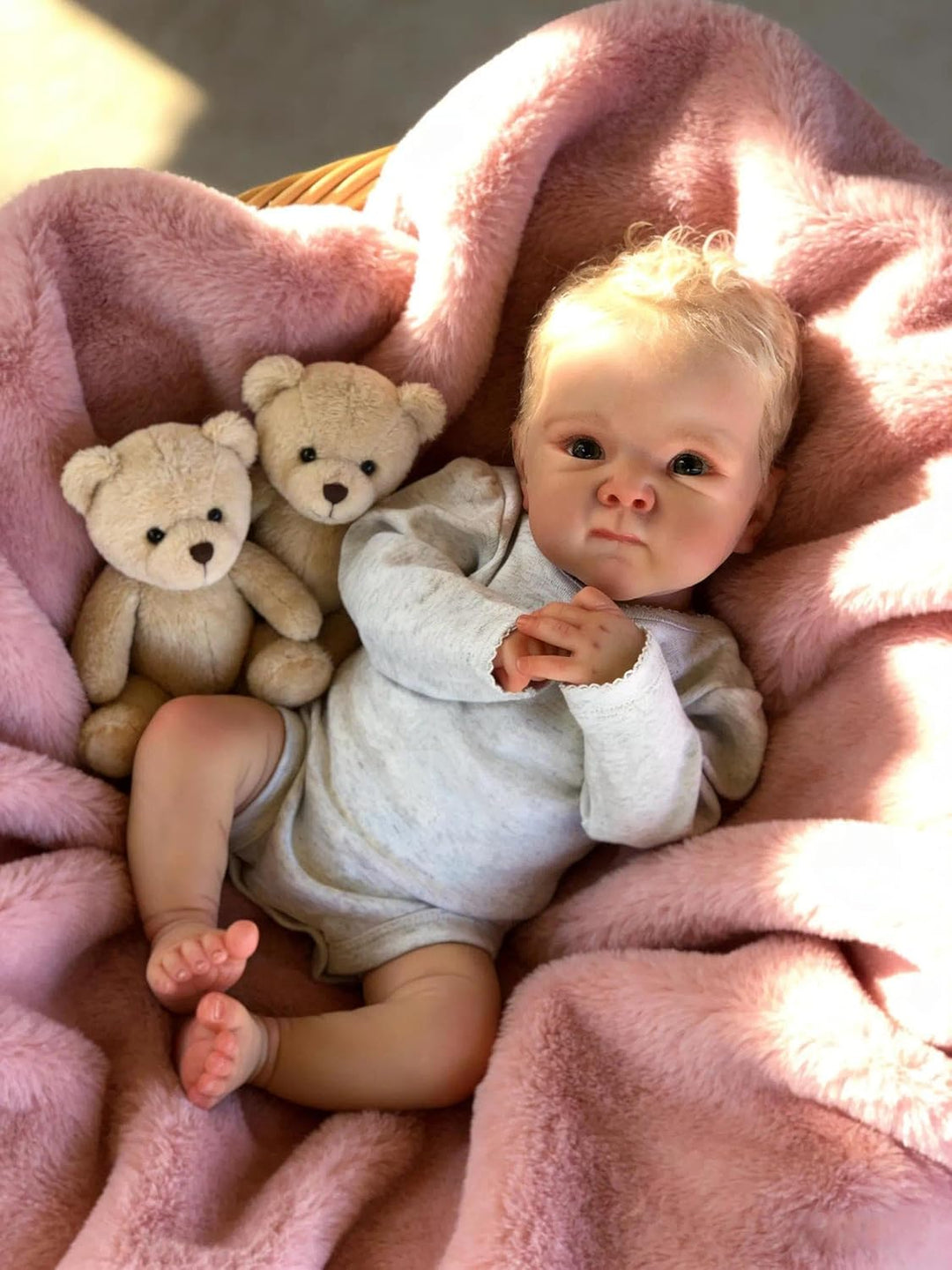Zero pam Reborn Baby Vollsilikon Lebensecht Jungen Offene Augen, 45 cm Silikon Babys Weichkörper, Le