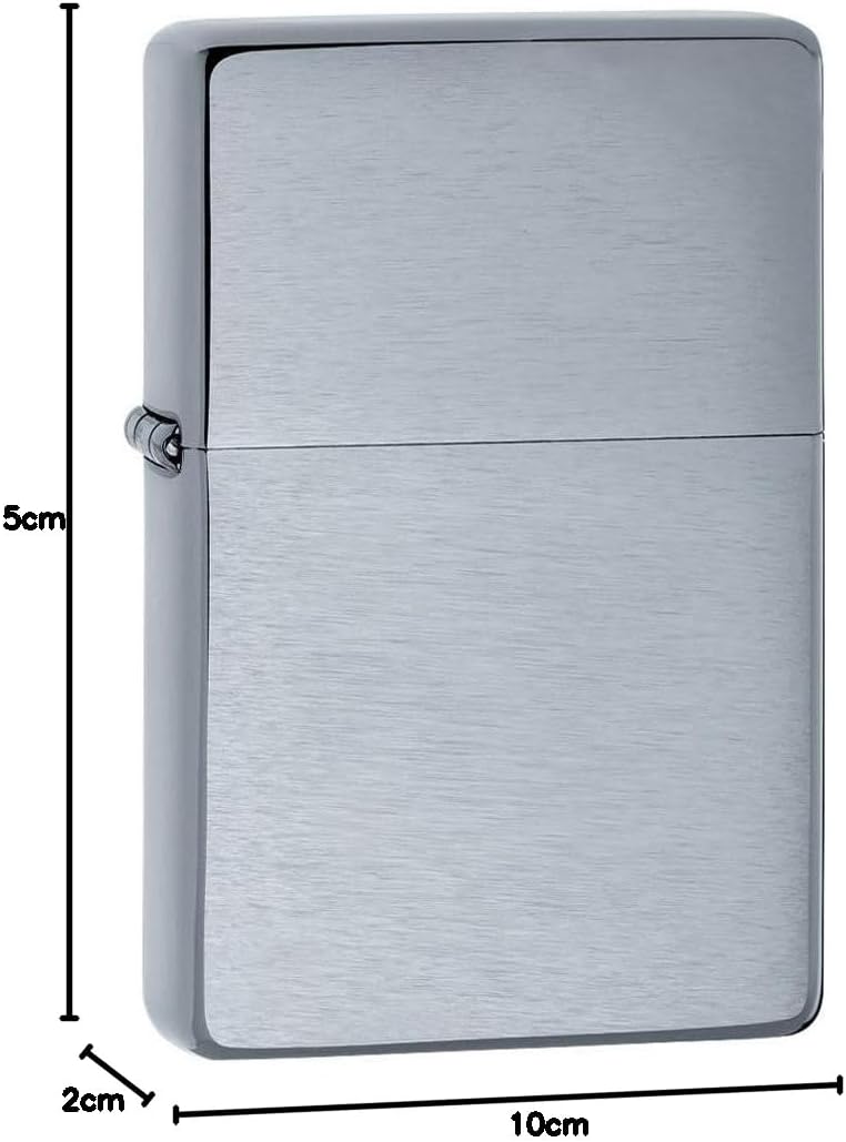 Zippo Vintage gebürstetes Chrom ohne Schlitze – 230.25, Gebürstetes Chrom