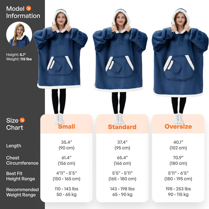Giggling Getup tragbare Decken Hoodie für Erwachsene Kinder Damen Herren –Übergrösse Flanell Sherpa