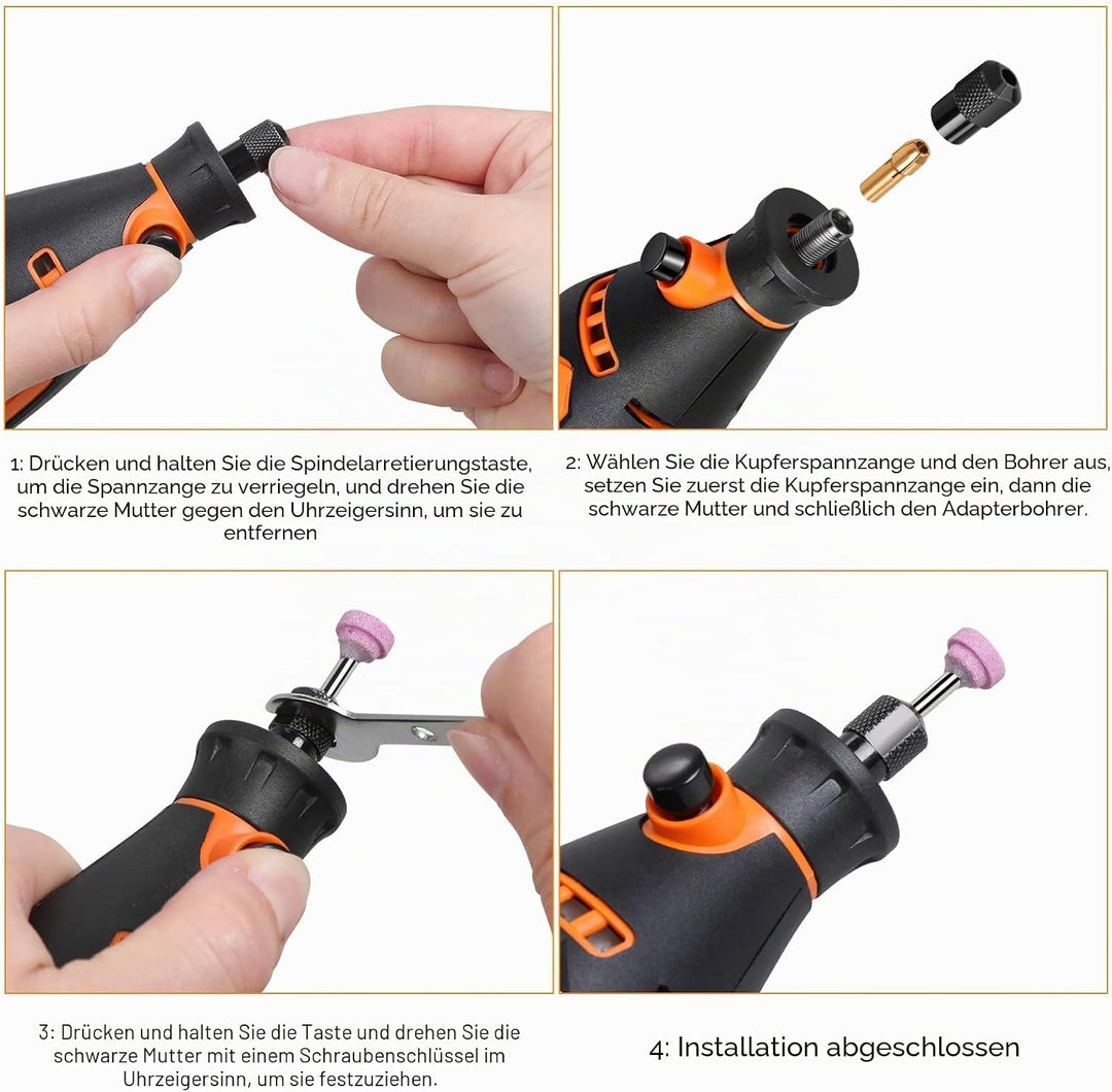 Vastar Multifunktionswerkzeug Drehwerkzeug, 6-fache Drehzahlverstellung, speed 8.000-35.000 U/min,mi