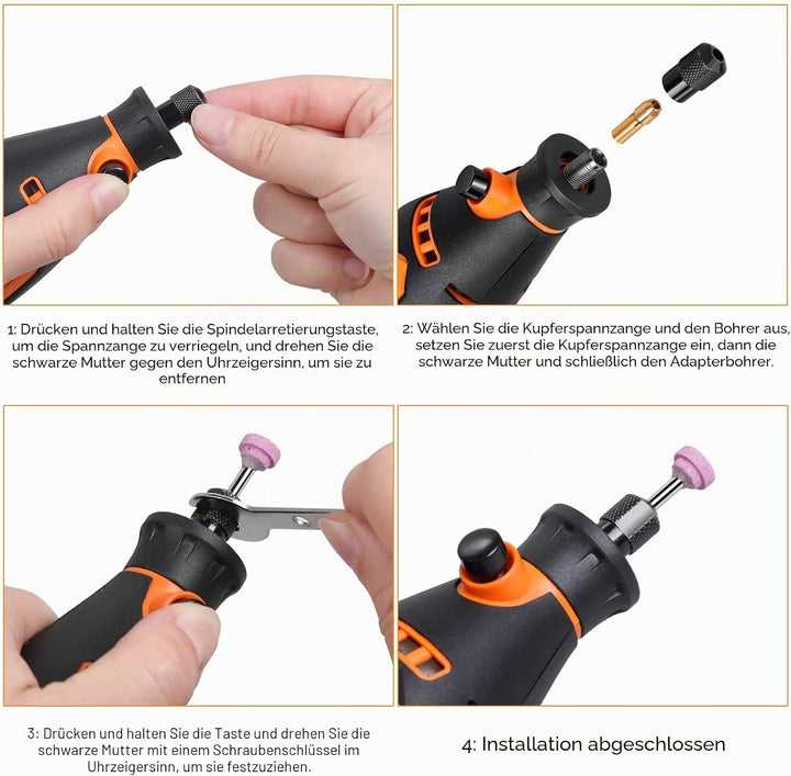 Vastar Multifunktionswerkzeug Drehwerkzeug, 6-fache Drehzahlverstellung, speed 8.000-35.000 U/min,mi