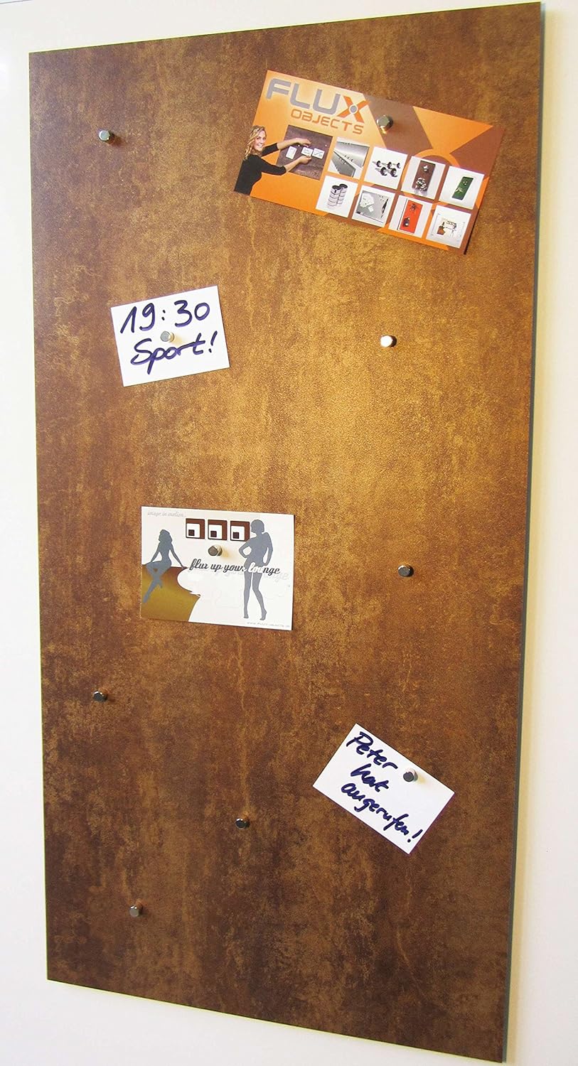 Magnet-Pinnwand in Rost-Optik, Memoboard, Magnettafel, magnetisch; inkl. 10 Haft-Magnete und einer G