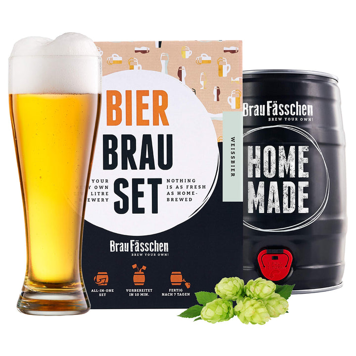 Braufässchen | Bierbrauset zum selber brauen | Weissbier im 5L Fass | In 7 Tagen gebraut | Geburtsta