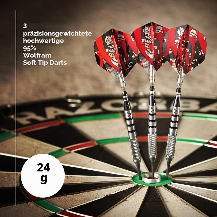 Viper Blitz Dartpfeile aus 95% Wolfram mit Stahlspitze, mit Aufbewahrungs-/Reiseetui 24 Gramm, 24 Gr