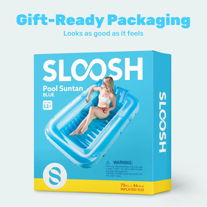 Sloosh 70" x 46"/1.78m*1.16m aufblasbarer Sonnenpool, Luftmatratzte Pool, Sonnenbad mit abnehmbarem