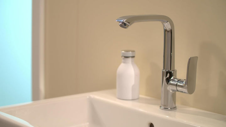 hansgrohe Wasserhahn Metris (Armatur mit Auslauf Höhe 230mm und Zugstangen-Ablaufgarnitur) Chrom Chr