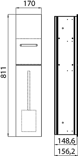 emco ASIS 2.0 Unterputz-Schrankmodul für die Klobürstengarnitur, Badezimmerschrank mit Toilettenpapi