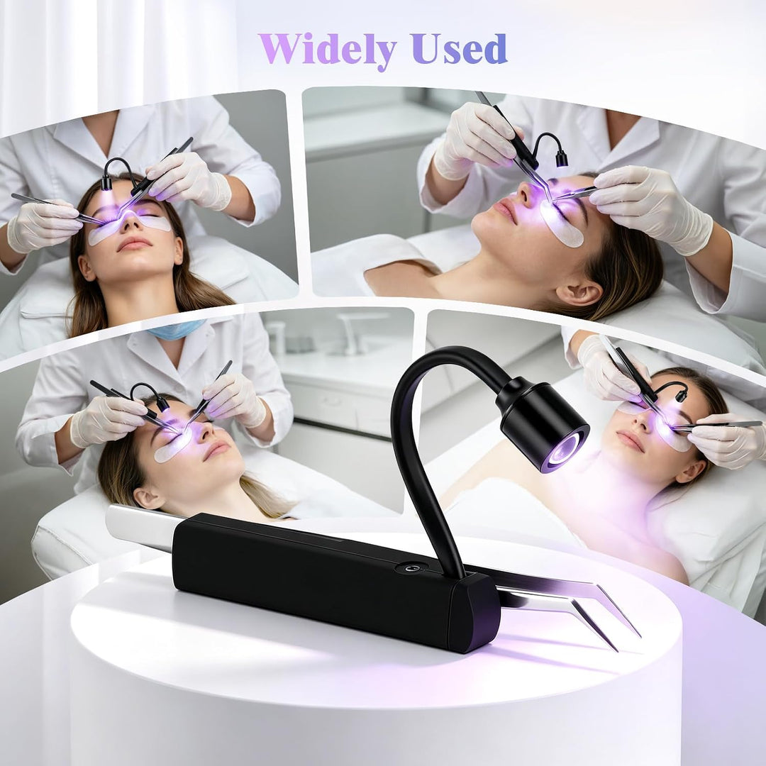Mini UV Wimpern Lampe, 1 W Hand-UV-Lampe mit Pinzette, UV Lampe mit Touch-Sensor &amp; Biegbarem Schwane