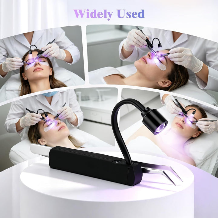 Mini UV Wimpern Lampe, 1 W Hand-UV-Lampe mit Pinzette, UV Lampe mit Touch-Sensor &amp; Biegbarem Schwane
