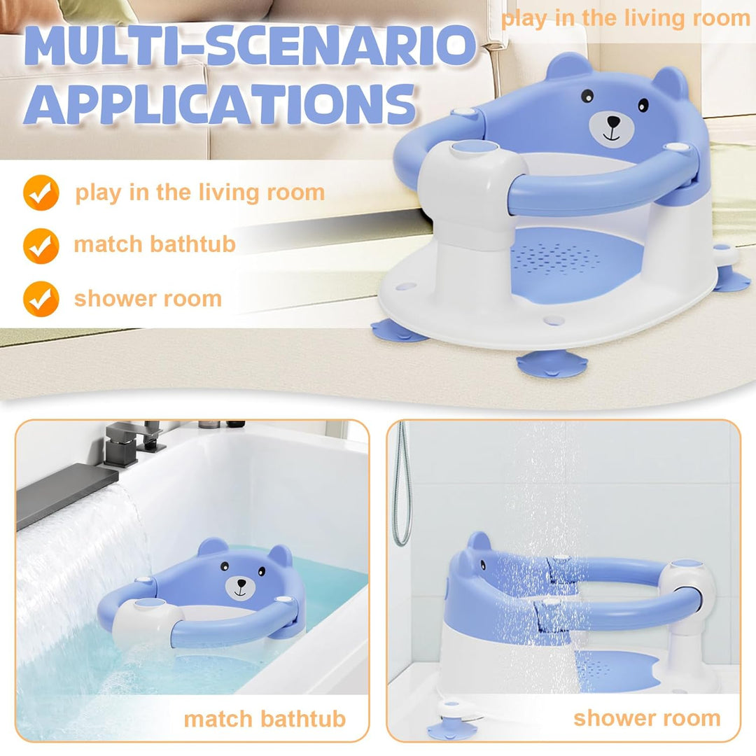 Badewannensitz Baby ab 6-24 monate Badesitz Baby mit 4 Starken Saugnäpfen Ergonomisch Rückenlehne un