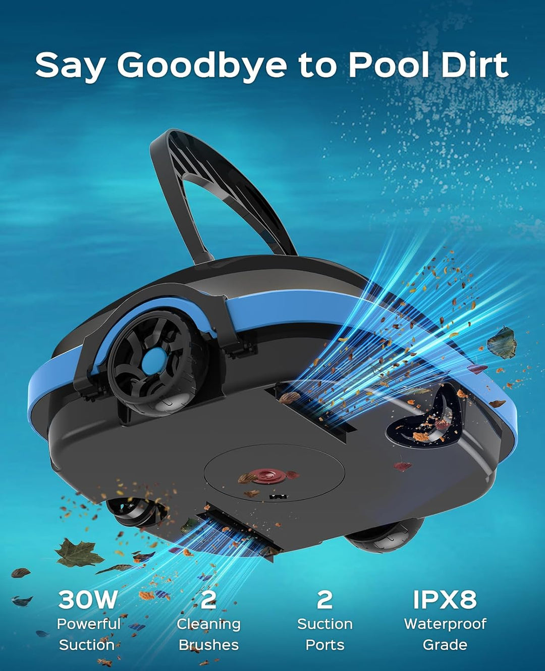 WYBOT Osprey 200 Poolroboter Akku Kabellos Poolsauger Roboter mit Dual Antriebsmotoren,180μm Filtrat