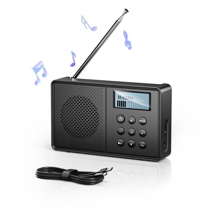 Arafuna DAB Plus Radio mit 40 Voreinstellungen, DAB Radio mit Bluetooth, 2200mAh Digitalradio, Dual