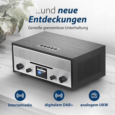 BLAUPUNKT Nostalgieradio Milano RXD 1900 DAB+ mit AUX IN und Bluetooth - 2X 15 Watt RMS Radio mit LC