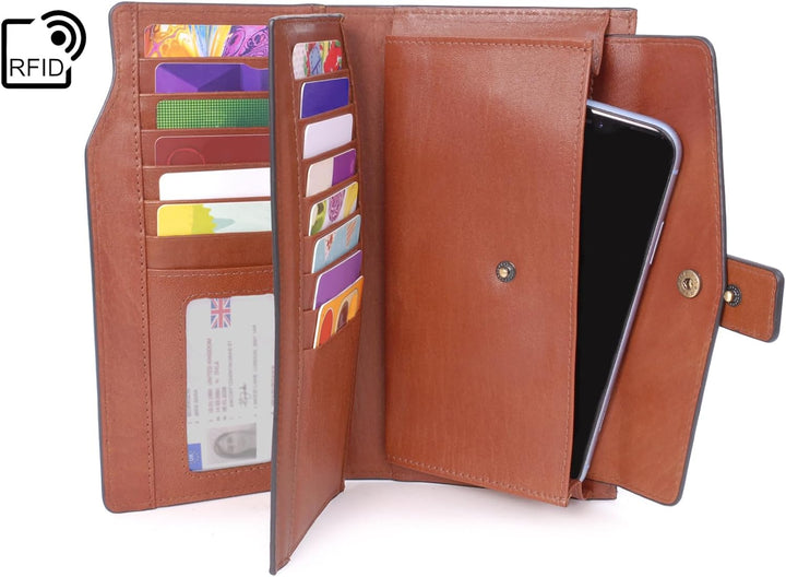 Catwalk Collection Handbags - Leder - Geldbörse/Damenbörse/Geldbeutel mit telefonfach - 20 Kreditkar