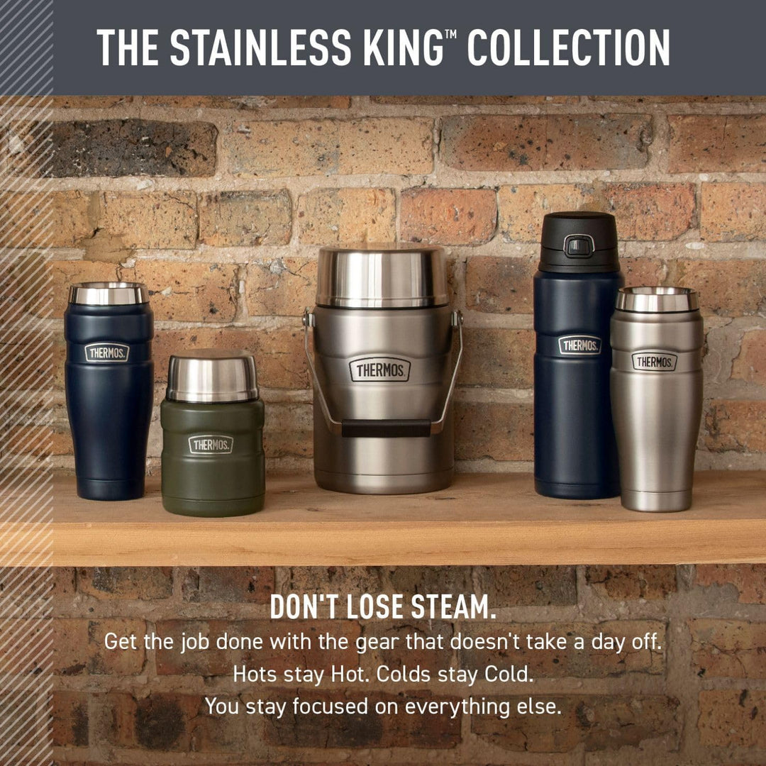 Thermos Stainless King 24 Ounce Drink Bottle, Matte Black, edelstahl, SK4000STTRI4 Matter Stahl, Mat