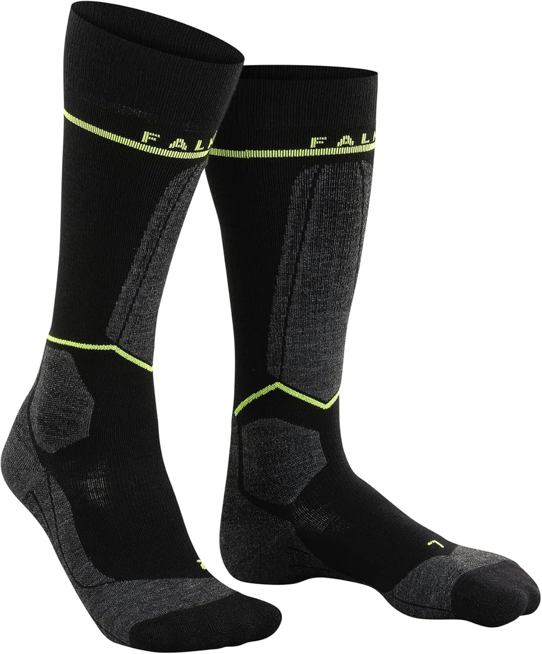 FALKE Herren Sk Energizing Wool M Kh Wolle mit Kompression 1 Paar Skisocken 39-42 Schwarz (Black-Lig