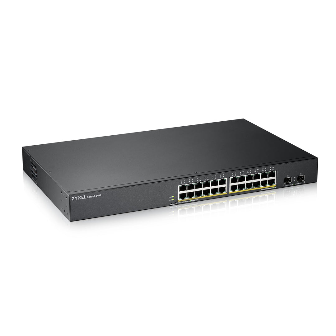 Zyxel 24-Port Gigabit PoE Switch | Smart managed | Rackmontage | 24 PoE+-Ports mit einem Budget von
