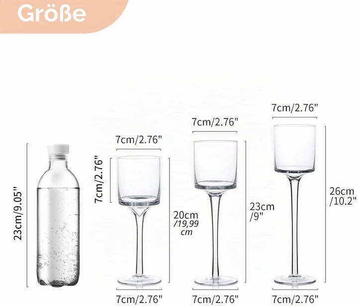 Nuptio Teelichthalter 3 Stück Glas Kerzenhalter für Teelicht & Schwimmkerzen Hohe Elegante Stumpenke