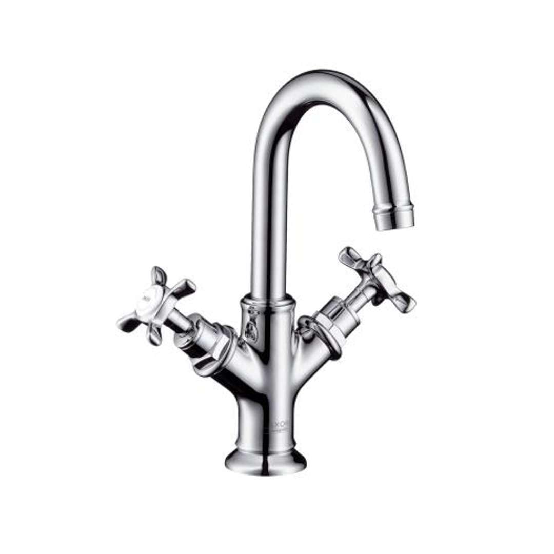 AXOR Wasserhahn Montreux 2-Griff Waschtischarmatur, Auslauf Höhe 160mm mit Zugstangen-Ablaufgarnitur