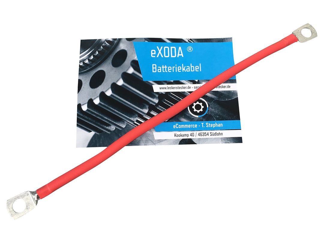 Exoda Batteriekabel 50 mm² 50cm M10 Rot 8064W 12V Auto Boot Motorrad | Batteriekabel, 50 mm² Quersch