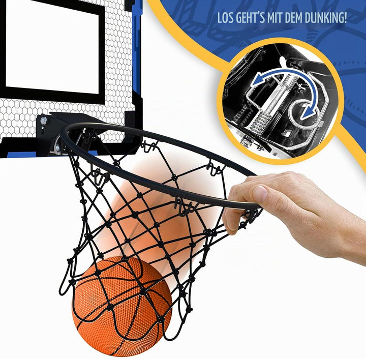 QDRAGON Mini Basketballkorb Kinder, Basketballkorb fürs Zimmer, mit 3 Bällen/Inflator, für Schlafzim