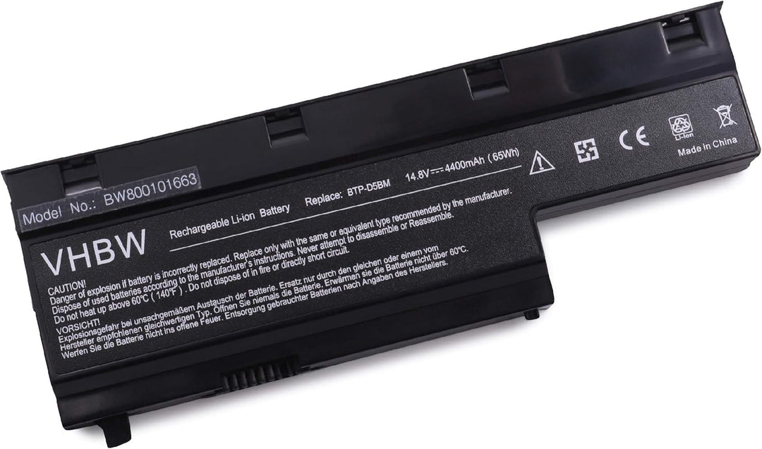 vhbw AKKU LI-ION 4400mAh 14.4V in schwarz Black kompatibel mit MEDION ersetzt BTP-D4BM / BTP-D5BM /