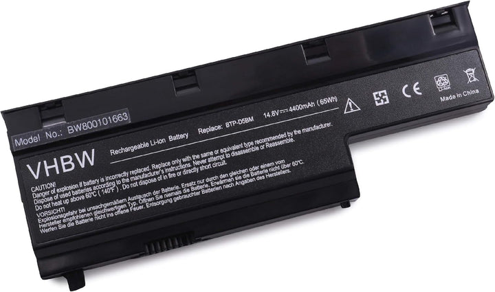 vhbw AKKU LI-ION 4400mAh 14.4V in schwarz Black kompatibel mit MEDION ersetzt BTP-D4BM / BTP-D5BM /