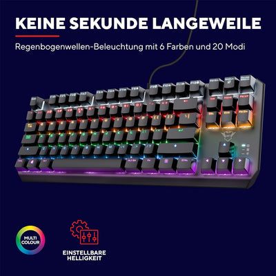 Trust Gaming GXT 834 Callaz TKL Mechanische Tastatur, Deutsches QWERTZ Layout, Outemu-Schalter, Mehr