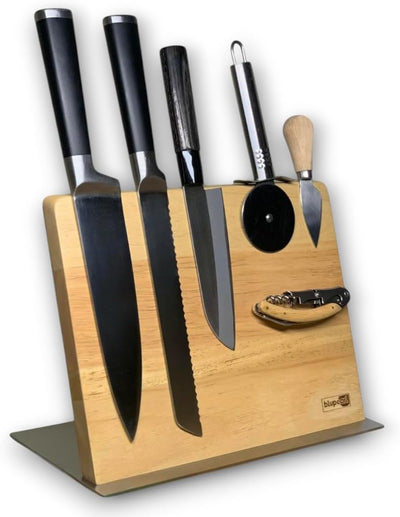 blupearl magnetisches Messerbrett aus edlem Eichenholz | magnetic knife board oak wood