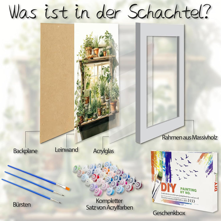 LZLHDE Malen nach Zahlen Erwachsene, Paint by Numbers Adult, DIY Handgemalt Ölgemälde Mit 3 - Pinsel