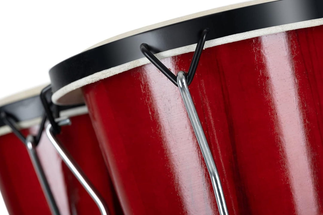 XDrum Bongos Club - 6" Macho und 7" Hembra - Naturfelle - professionelles Stimmsystem - Schwarz sati