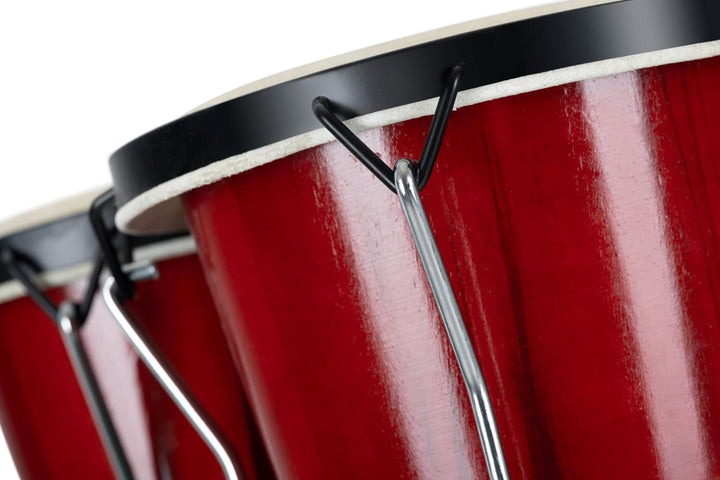 XDrum Bongos Club - 6" Macho und 7" Hembra - Naturfelle - professionelles Stimmsystem - Schwarz sati