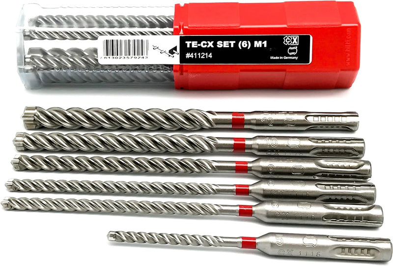 HILTI 7613023579243 Original TE-CX Set (6) M1 Bohrersatz SDS Plus 5-12mm Bohrer für Beton, 6