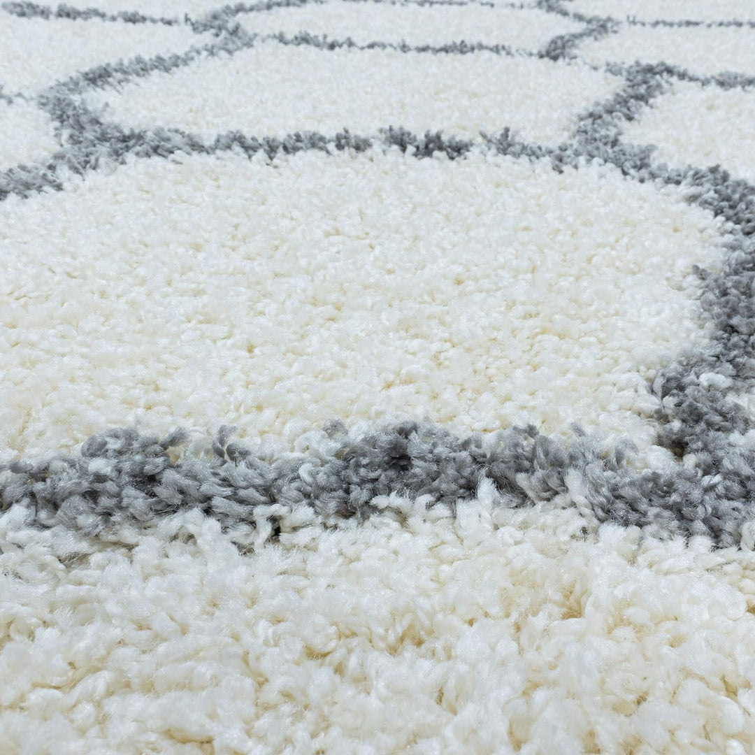 Hochflor Rund Teppich Wohnzimmer im Skandinavischen Stil Skandinavisches Design Flauschiger Langflor