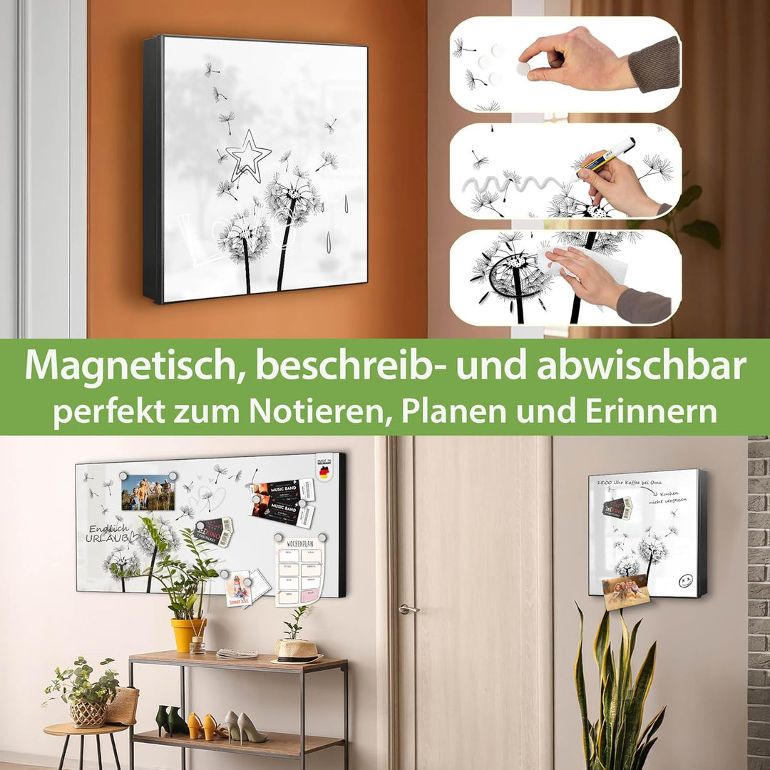 banjado Grosser Schlüsselkasten Metall - Schlüsselbox 30x30cm mit 32 Haken - Schlüsselkasten modern