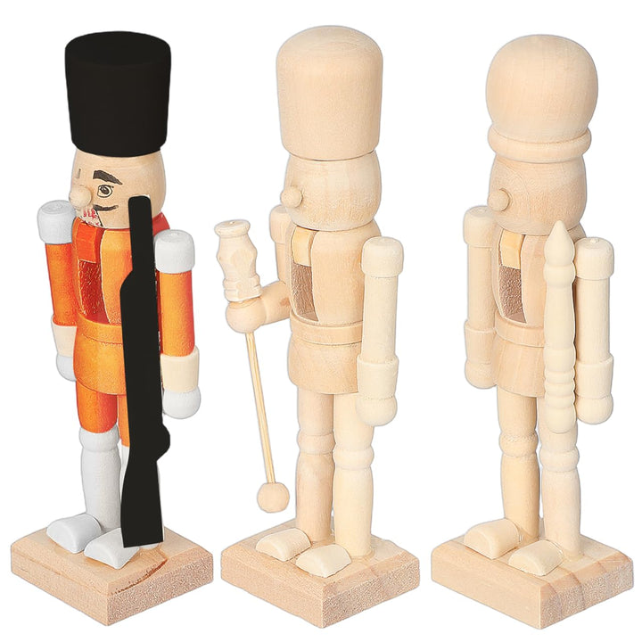 MAGICLULU 3 Stück Weihnachts-Nussknacker Aus Holz Unvollendet Nussknacker Aus Holz Zum Bemalen Unbem
