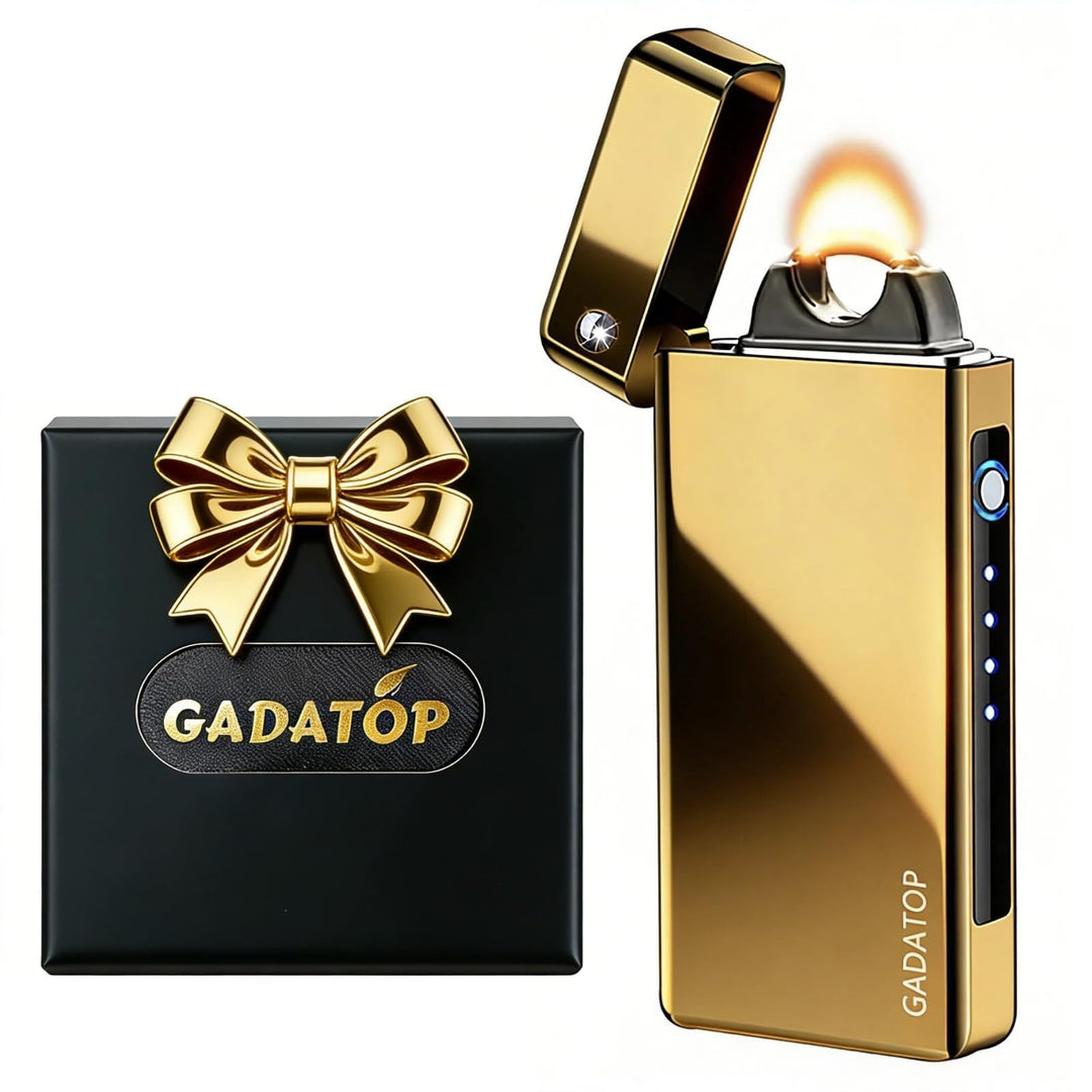 GADATOP Elektrisches Plasma-Feuerzeug Mit LED-Batterieanzeige - Wiederaufladbar, Flammenlos, Sturmfe