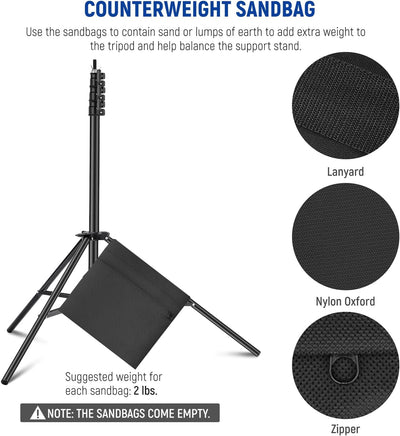 NEEWER 8,5x10 Fuss verstellbares Hintergrundständer Set, Fotografie Hintergrund Unterstützungssystem