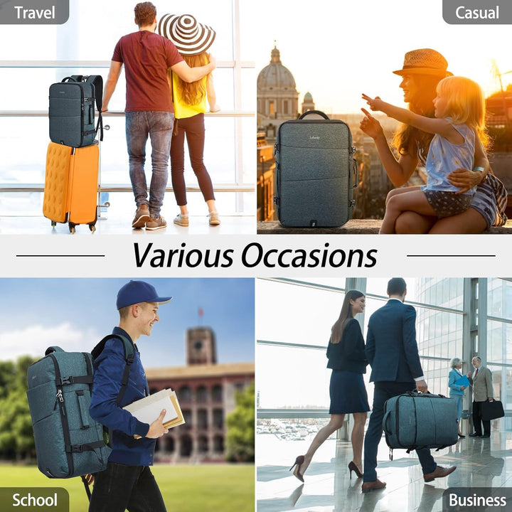 Lubardy 40L Laptop Rucksack Herren Wasserdicht 17.3 Zoll mit 3 Aufbewahrungstaschen Reiserucksack fü
