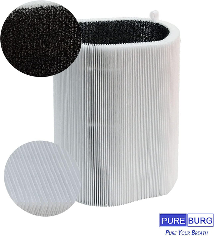 PUREBURG Ersatz-HEPA kompatibel mit Blueair Blue Pure 411/411+/3210 Luftreiniger,H13 True HEPA und A