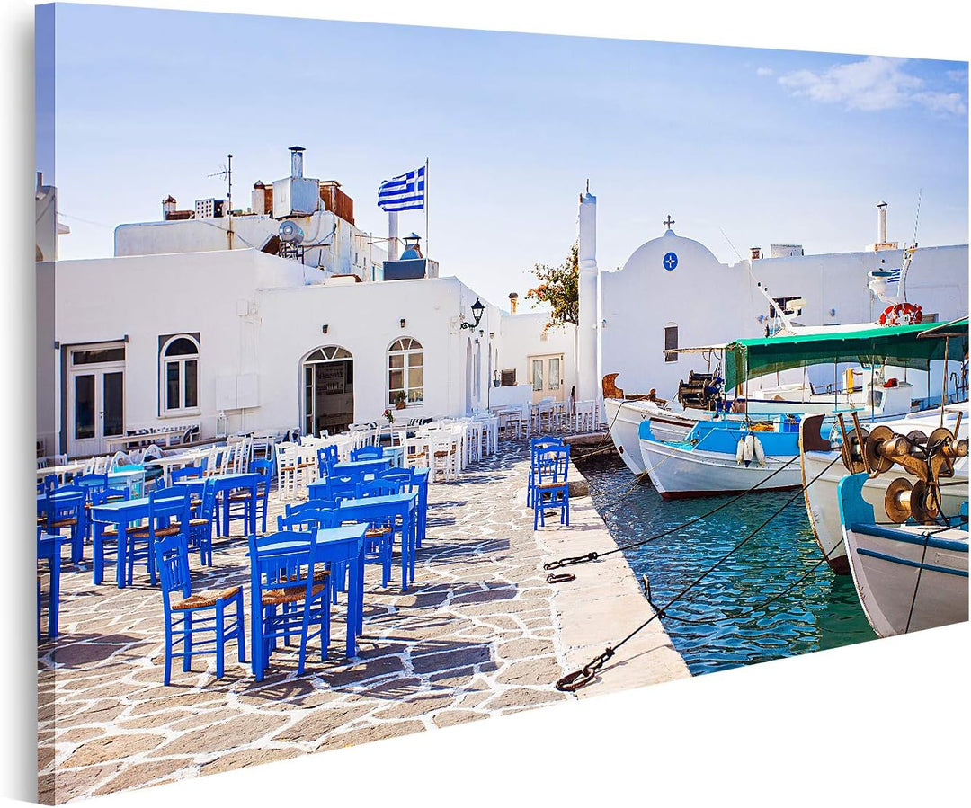 islandburner Bild auf Leinwand Griechisches Fischerdorf In Paros Naousa Griechenland Bilder Wandbild