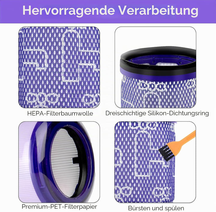(5 Stück) V12 Slim Detect Slim Ersatz HEPA Filter für Dyson V12 Detect Slim Absolute/Complete/Motorh
