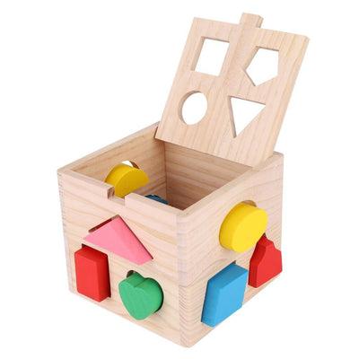 Geometrische Formen Spielzeug Baby intellektuelle 13 Löcher Blockbau Spiel Holz Lernen Geometrisches