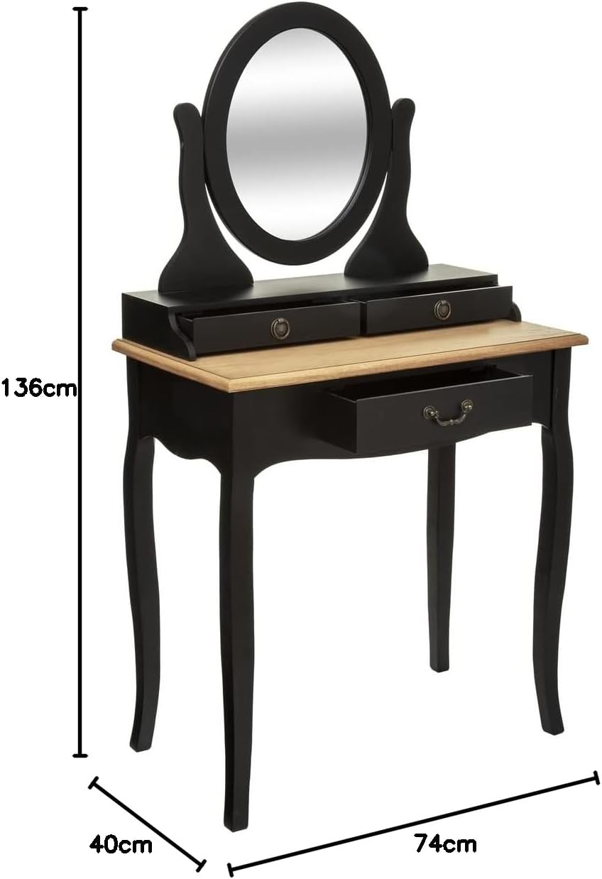 Schminktisch Chrysa schwarz - Schwarz - Atmosphera créateur d'intérieur cm Schwarz, cm Schwarz