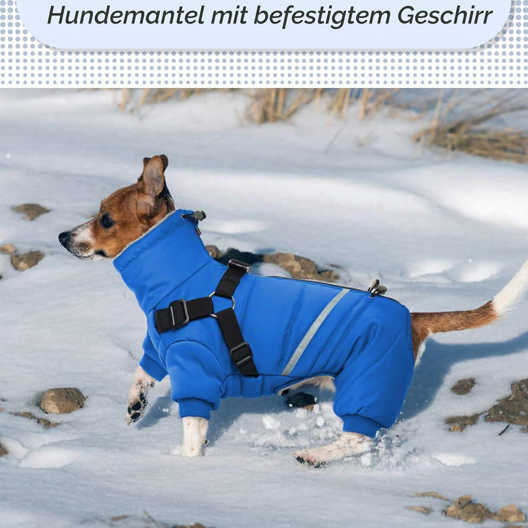 Wasserdichter Hundemantel, Hundejacke mit Geschirr, Wintermantel Hund für kleine Mittel Grosse Hunde