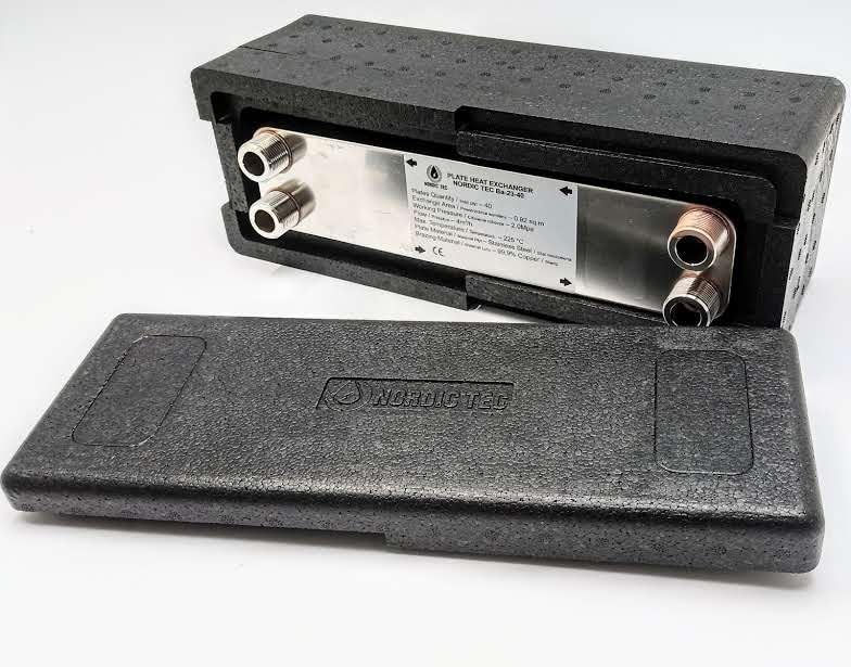 Edelstahl Plattenwärmetauscher Wärmetauscher mit Isolierung Nordic Tec Ba-23-40 40 Platten 165kW 3/4